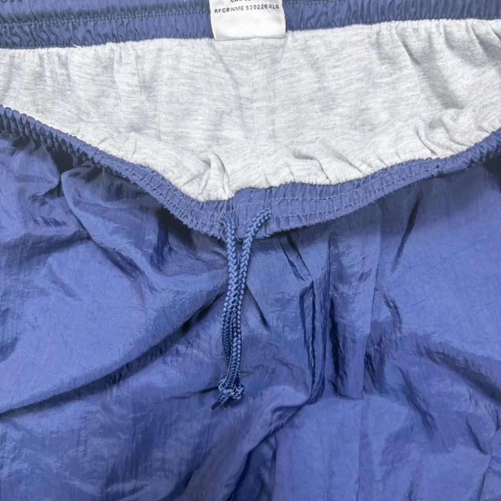 Vintage Nike Track Pants Mens Medium Navy Blue Lined Crinkle Nylon Zip Cuff